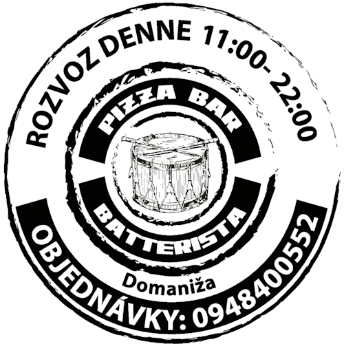 Logo PIZZA BAR BATTERISTA – burger reštaurácia v meste Domaniža